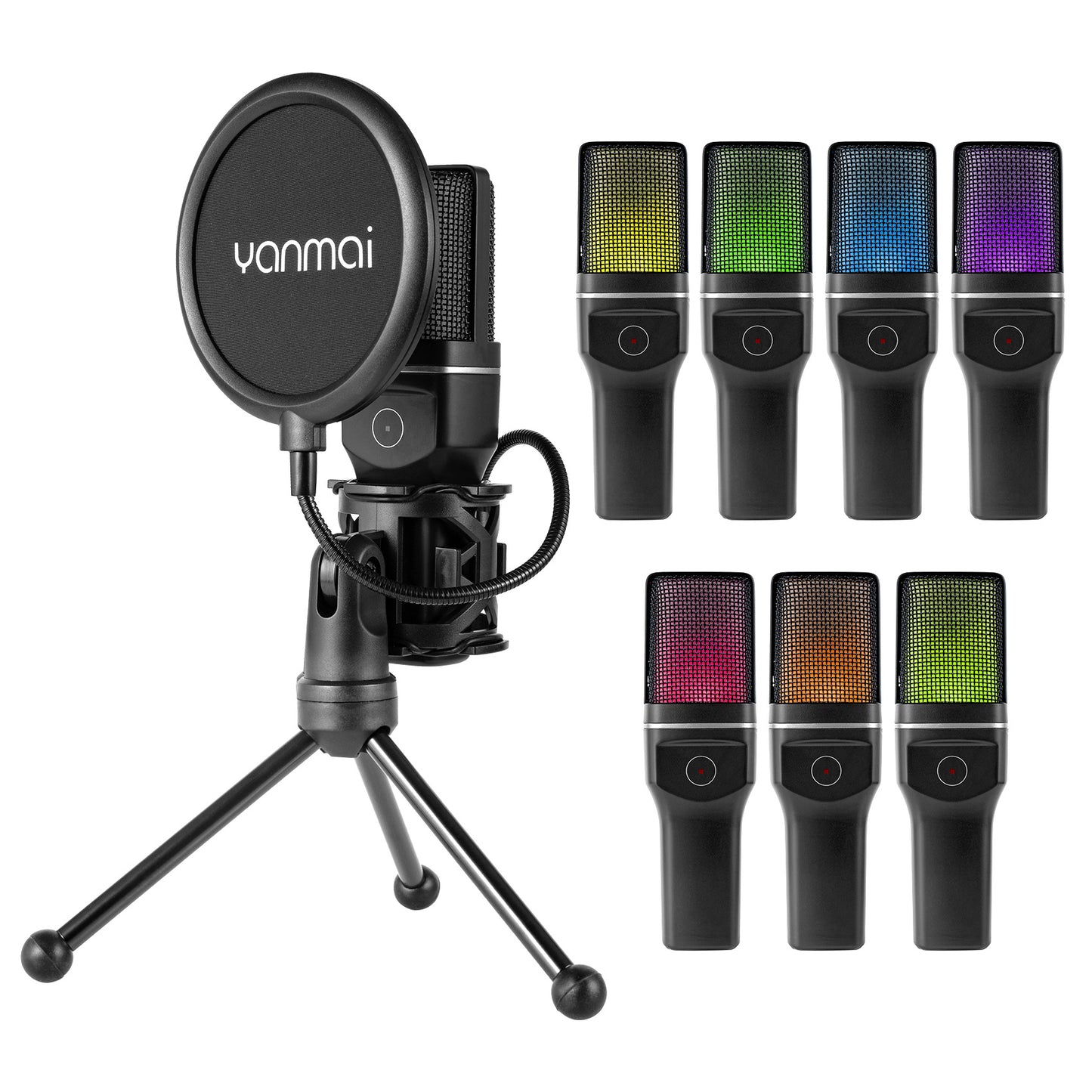 RGB Wireless Microphone Desktop Noise Reduction Game Microphone