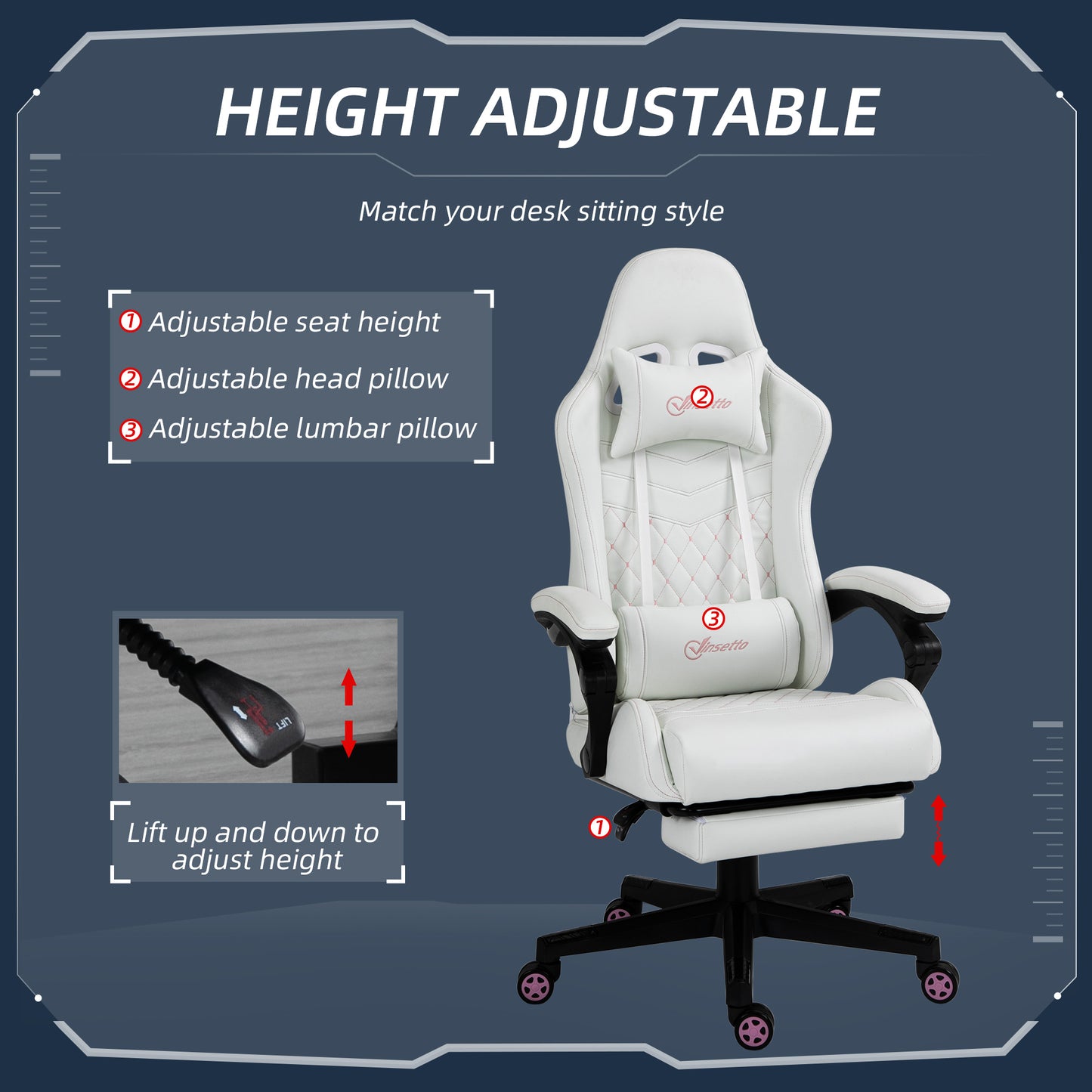 High Back PU Leather Gaming Chair